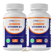 2 Pack Vitamatic Vitamin B1 Thiamine 500mg, 120 Capsule