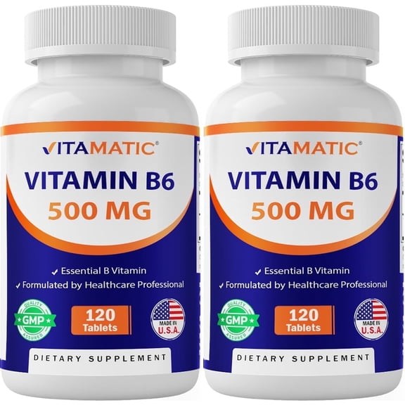 Vitamatic Vitamin B6 500 mg 2 Pack 120 Tablet