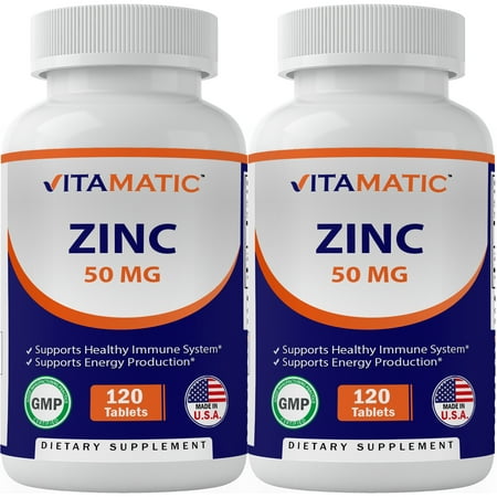2 Pack - Vitamatic Zinc Supplement 50 mg as Zinc Gluconate 120 Ct