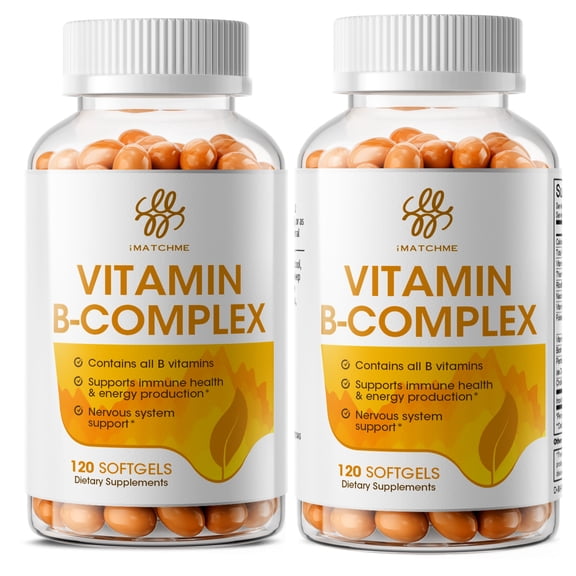 (2 Pack)Vitamin B Complex Capsules,Support Immune & Energy,120 Softgels