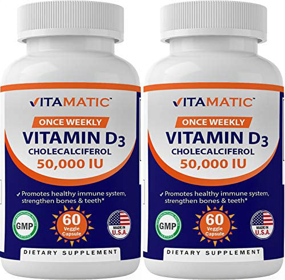 2 Pack Vitamin D3 50,000 Iu (As Cholecalciferol), Once Weekly Dose