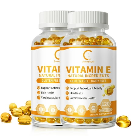 （2 Pack)Vitamin E Capsules,1000 IU Mixed Tocopherols, Antioxidant Protection & Immunity Boost Supplement, 120 Softgels