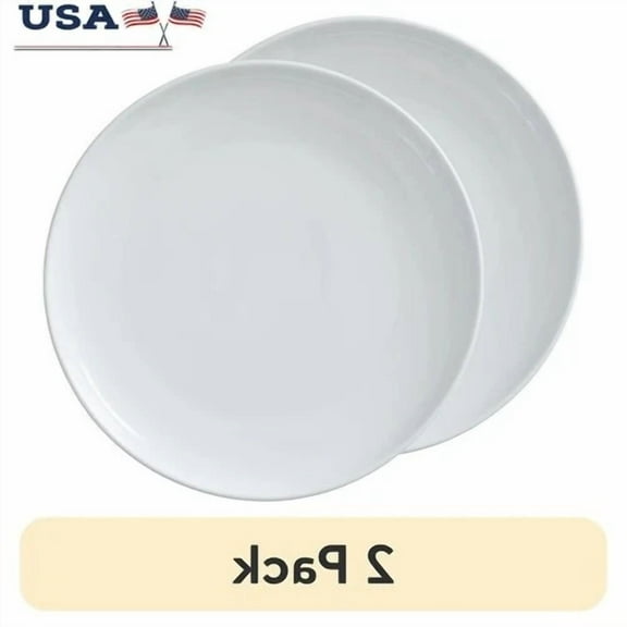 (2 Pack) Vivian Porcelain Dinner Plate Classic Design Round Plates Kitchen