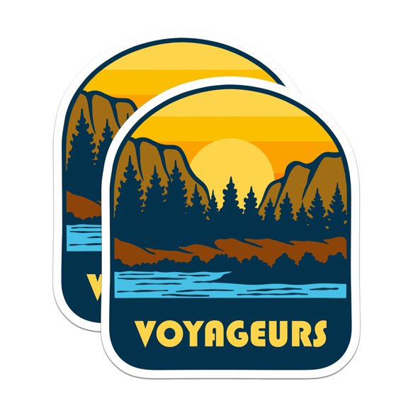 (2 Pack) Voyageurs Magnets - National Park Magnets - Outdoor Scene Decor - 5" On Longest Side - Premium Magnet - for Cars, Refrigerators, Toolboxes, Lockers - Made in USA - MAG17419