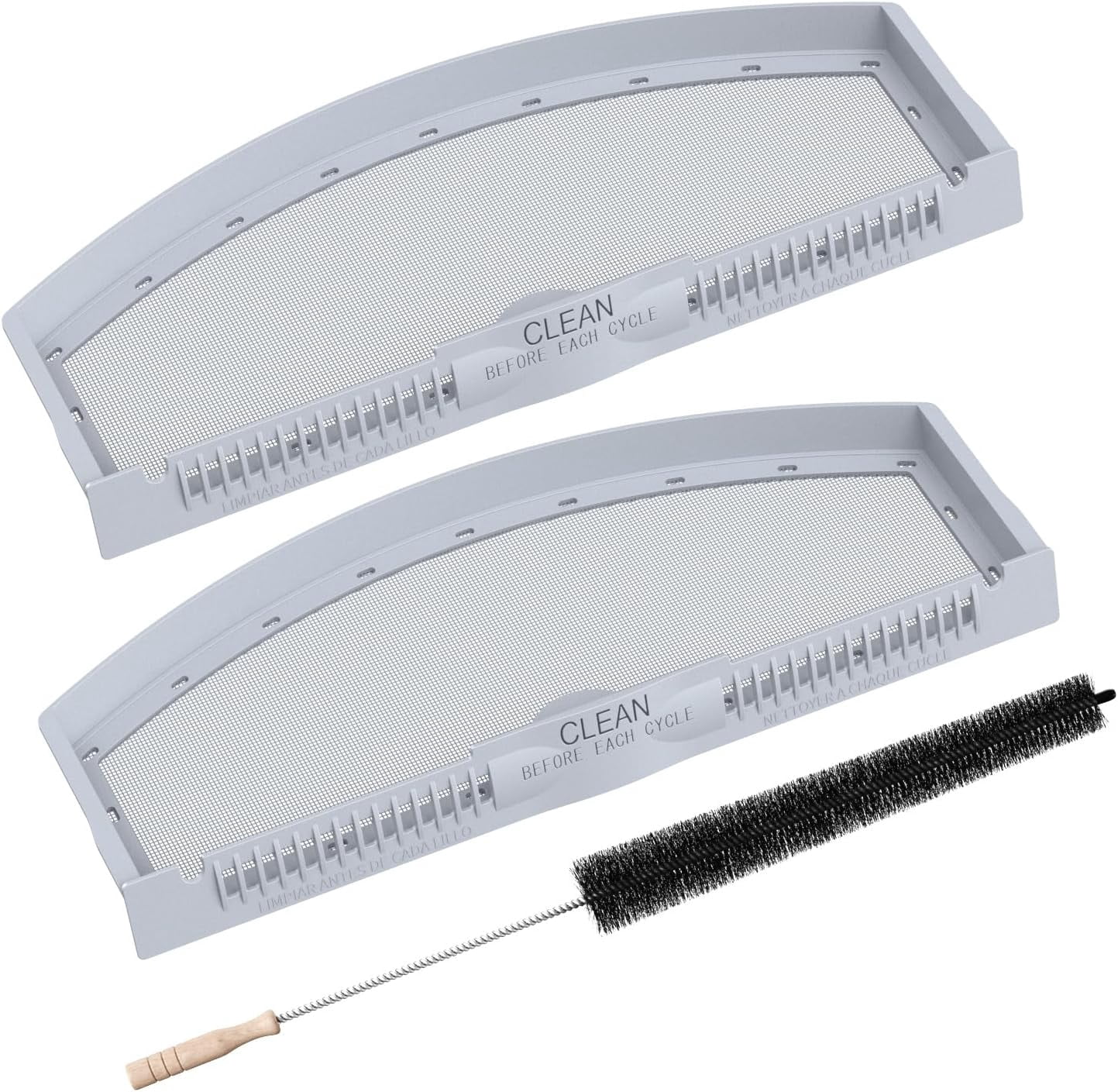 2 Pack WE03X23881 Dryer Lint Filter Screen Replacement for & Hotpoint Dryer, Stainless Steel Screen Filter with Cleaner Brush, Replaces AP6031713, WE03X23881, 4476390, PS11763056, EAP11763056