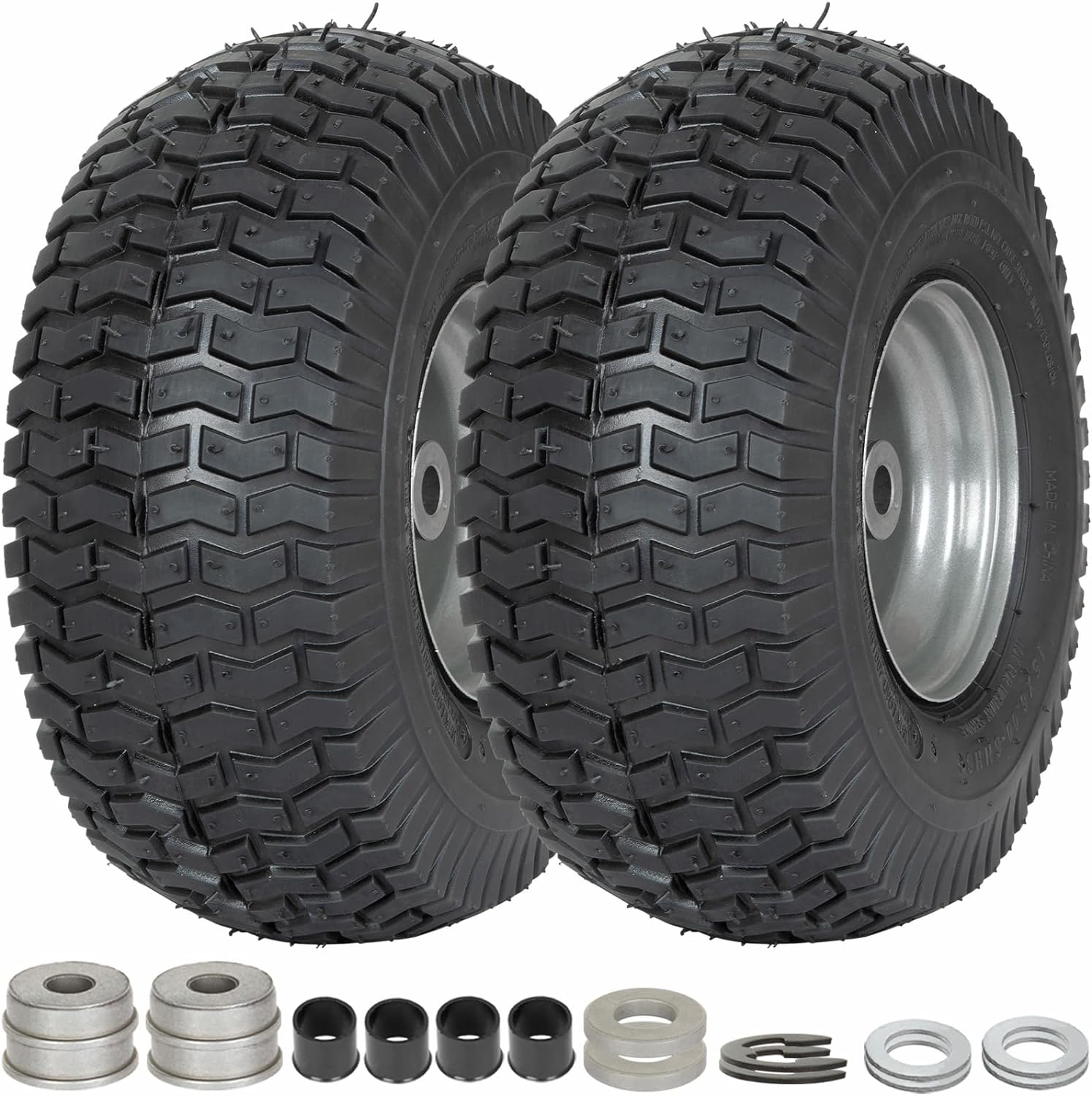 2 Pack WEIZE 15x6 00 6 Tire And Wheel Assembly Replacement Riding 2-pack-weize-15x6-00-6-tire-and-wheel-assembly-replacement-riding