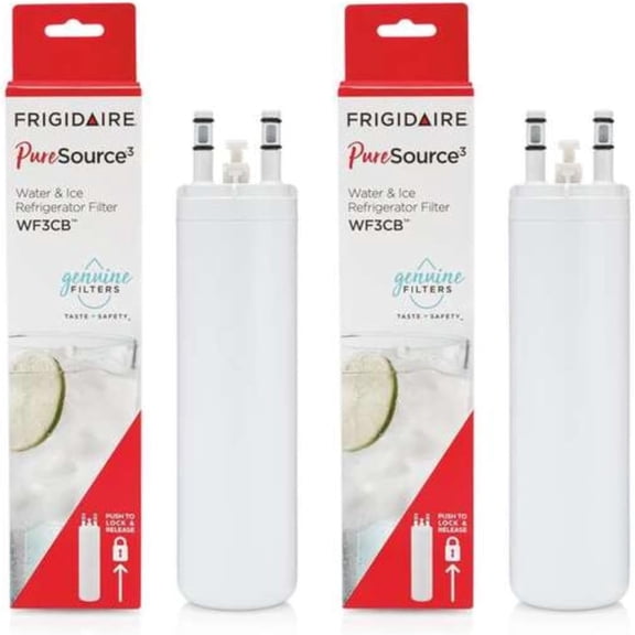 2-Pack WF3CB PureSource 3 Refrigerator Water Filter Replacement for Frigidaire, OEM Compatible Fridge Water Filter, NSF Certified, White