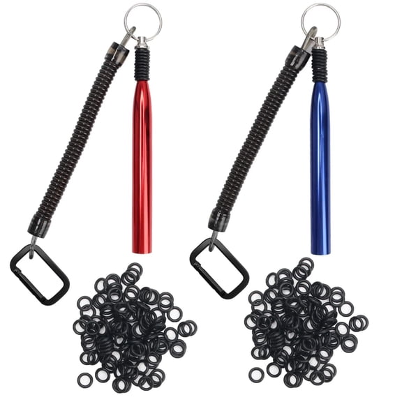 2 Pack Wacky Rig Tools with 200 Worm O Rings for Stick Soft Baits Wacky Fishing