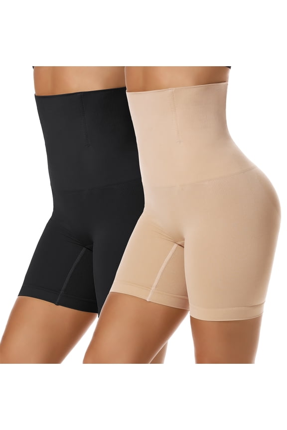 2 Pack Waist Trainer Butt Lifter Panties for Women Butt Enhancer Tummy Control Shapewear Body Shorts Seamless Thigh Slimmer