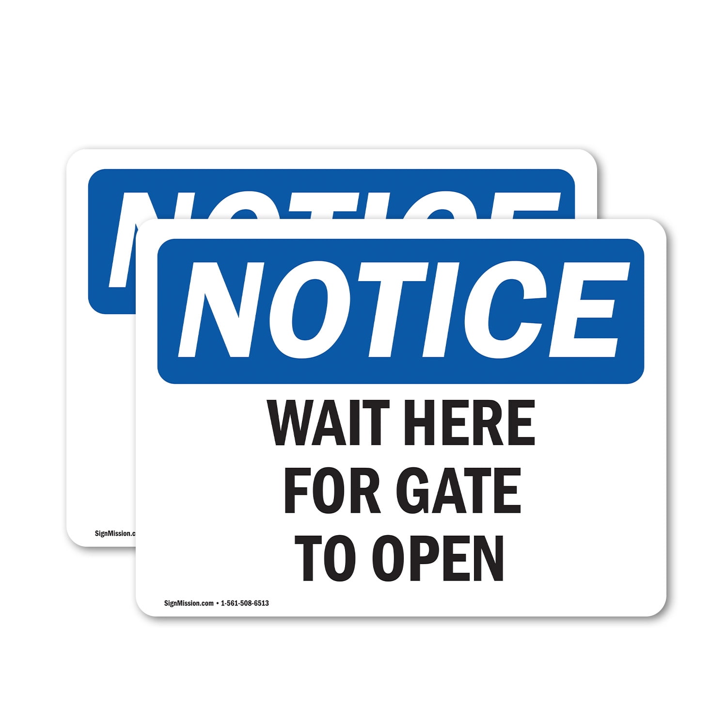 (2 Pack) Wait Here For Gate To Open OSHA Notice Sign 7 Inch X 5 Inch ...