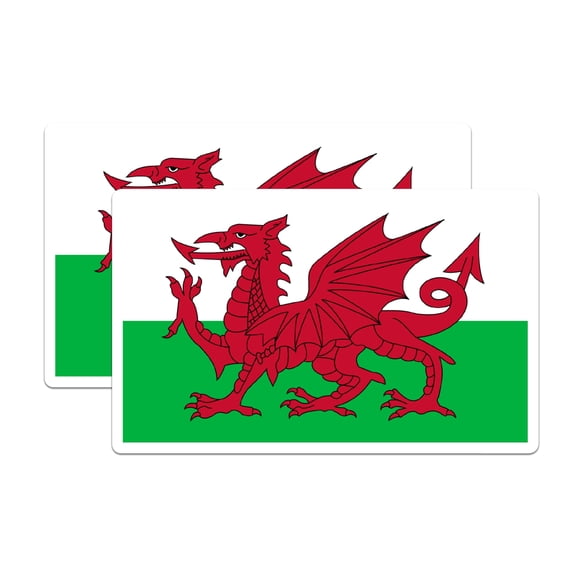 (2 Pack) Wales World Flag Magnets - Pride - 5 Inches On Longest Side - Premium Magnet - Choose from Over 200 Countries - for Cars, Refrigerators, Toolboxes, Lockers - Made in USA - MAG1014