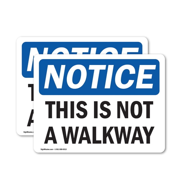 (2 Pack) This Is Not A Walkway OSHA Notice Sign 5 Inch X 3.5 Inch Vinyl Label Decal Sticker Weather Resistant, UV Protected for Workplace, Business, and Construction Site, Made in the