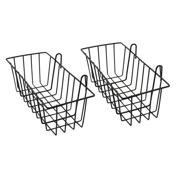 2 Pack Wall Grid Panel Hanging Wire Basket,Grid Storage Basket,Wall Mount Baskets Display Shelves for Kitchen,Home