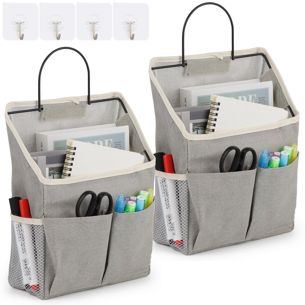 2 Pack Wall Hanging Organizer Bags, Wall Hanging Storage Bags, Wall Hanging Organizers, for Living room Bathroom Kitchen Dorm Office