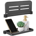 thumbnail image 1 of 2 Pack Wall-Mounted Foldable Shelf for Bathroom & RV – Aluminum Storage Rack with Partition & Edge, Space-Saving Organizer for Phones, Books & Toiletries, Easy Install, 1 of 5