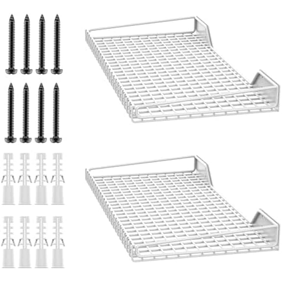 2 Pack Wall Mounted Storage Shelves, 23.5" x 12" Wall Shelf for Garage, Closet, Laundry Room, Heavy Duty Garage Wall Shelving, Holds Up to 65 lbs(White)