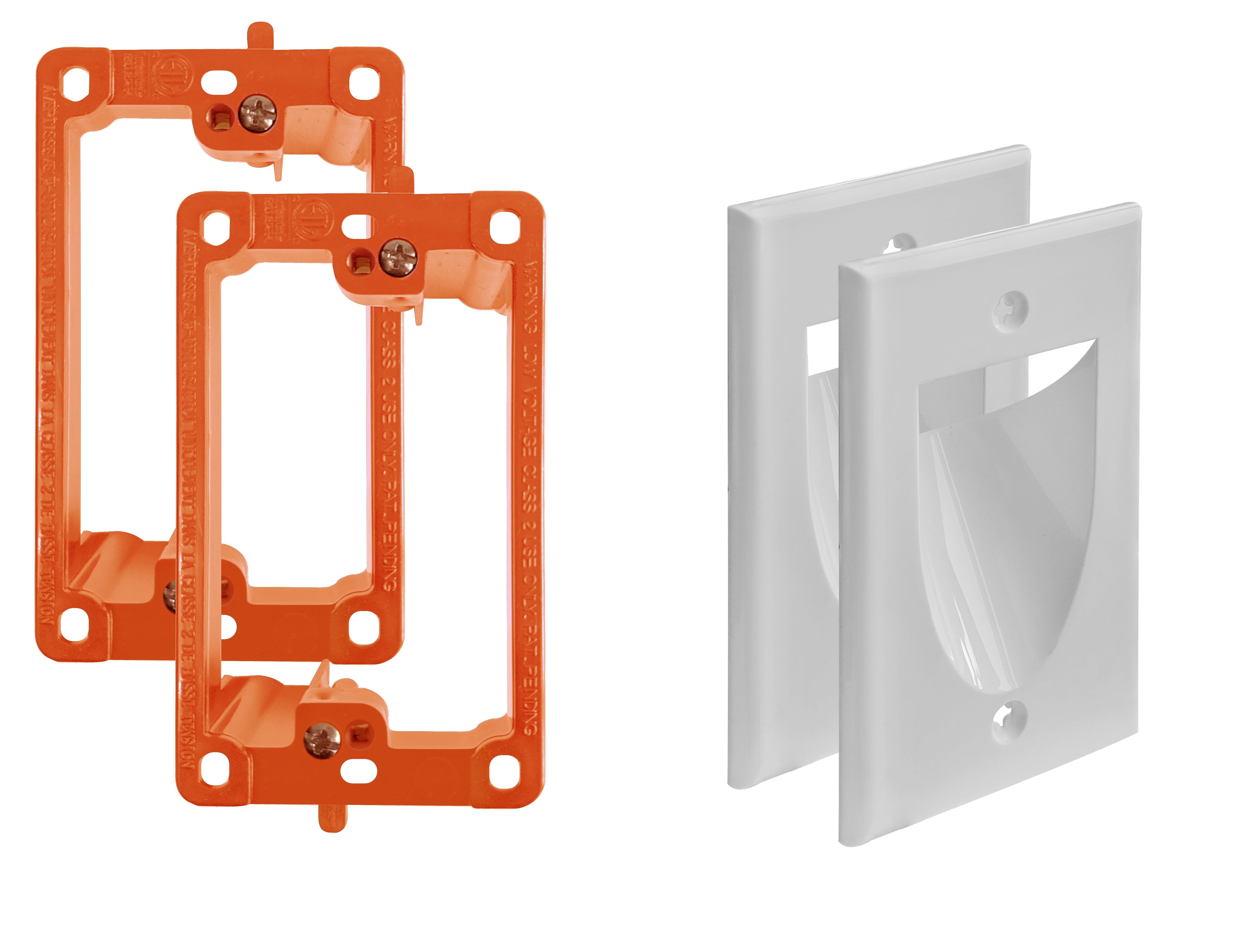 Best Mounts 2 Pack Wall Plate with Bracket - Cable Management Kit - TV ...