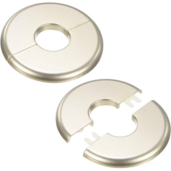 2-Pack Wall Split Flange, for 1 Inch/25mm OD Pipe ABS Escutcheon Plate Round Self-Adhesive Plumbing Cover Plates Water Pipe/Faucet [Gold Tone]