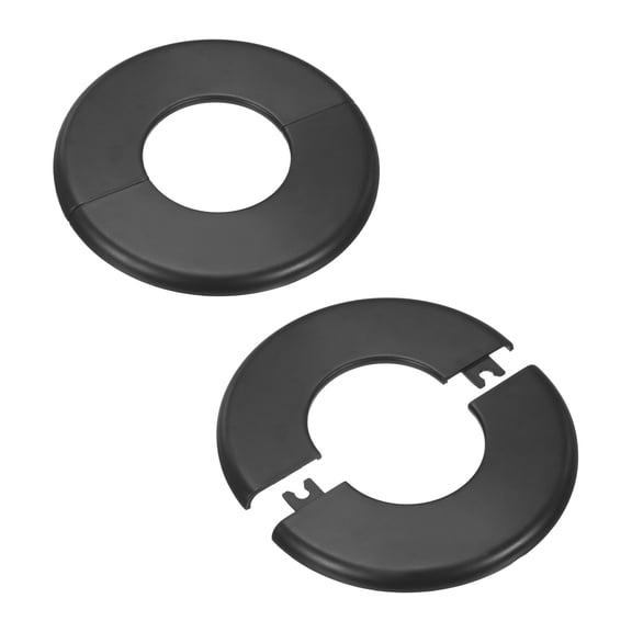 Uxcell 2 pack Wall Split Flange for 2 inch OD Pipe ABS Escutcheon Plate Round Plumbing Cover Plates Black
