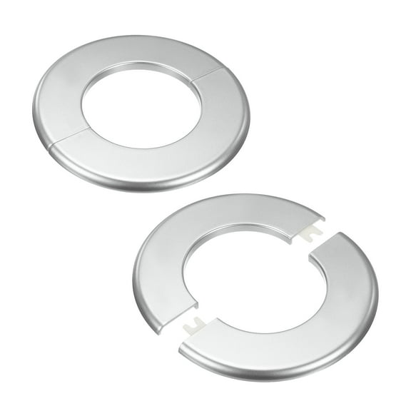 2-Pack Wall Split Flange, for 3 Inch/76mm OD Pipe ABS Escutcheon Plate Round Plumbing Cover Plates [Silver Tone]