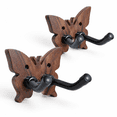 String Butterflies 2-Pack Walnut Wood Butterfly Guitar Wall Mount Hanger for Guitars and ...