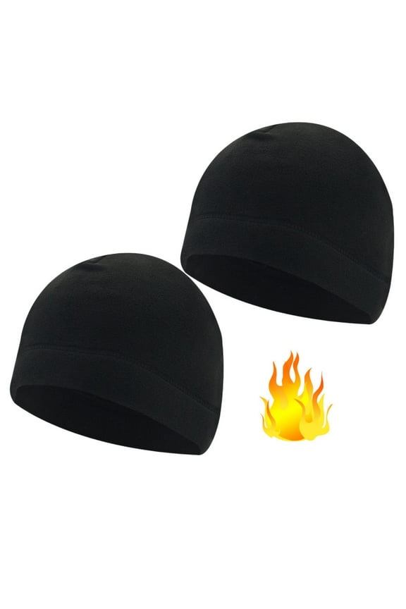 2 Pack Warm Beanie Hat Watch Cap Winter Skull Cap Fleece Cap Gift for Men Women