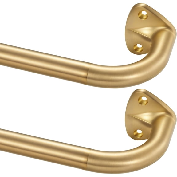 2-Pack Warm Gold Wrap Around Room Darkening Curtain Rods, Adjustable 84-144 Inches, 3/4 Inch Telescoping Blackout Design