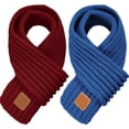 thumbnail image 1 of 2 Pack Warm Kids Winter Knit Scarves Child Warm Scarf Neck Warmer for Toddlers Boys Girls, 1 of 5