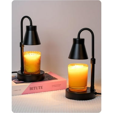 2 Pack Warmer Lamp, Adjustable Height Candle Lamp Warmer, Stepless Dimming Function, Metal Candle Lamp for Jar Candles