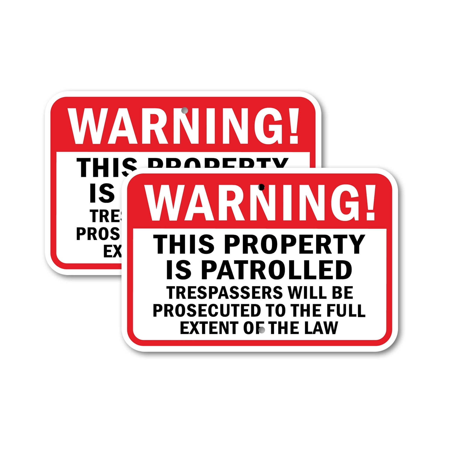 (2 Pack) Warning This Property Is Patrolled Trespassers Will Be ...