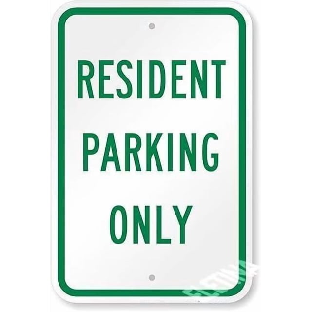 2 Pack Warning Signs Resident Parking Only Sign Business Signs 12X8 ...
