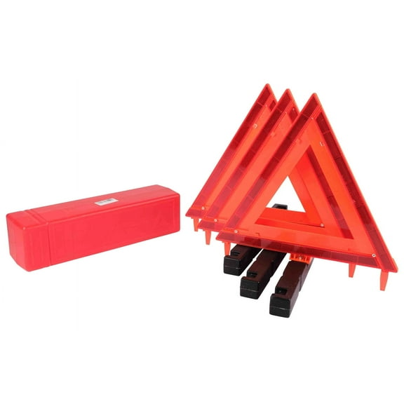 (2 Pack) Warning Triangle 17" Sides DOT Approved (Collapsible, Set of 3 pcs)