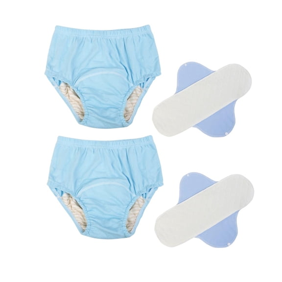2 Pack Washable Incontinence Underwear for Men/Women, TPU Leakage-Proof Adult Cloth Diaper Nappy with Inserts, Reusable Absorbent Urinary Briefs for The Elderly, Disabled, Postpartum