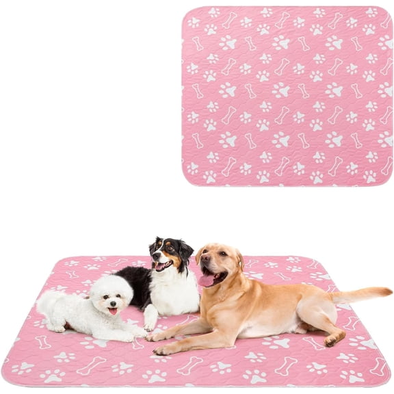 2 Pack Washable Pee Pads for Dogs, Reusable Puppy Pads for Potty Training, Waterproof Super Absorbent Whelping Pads Mats Non Slip Against Urine for Small Medium Dogs Cats, 48" x 48"