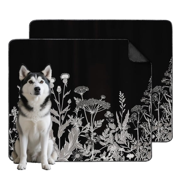 2-Pack Washable Puppy Pads, Reusable House Training Mats with High-Capacity Absorption and Durable Leak-Proof Barrier, Floral Design 35x41 Inch