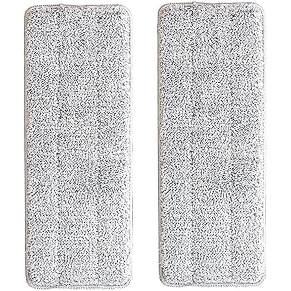 2-Pack Washable Replacement Pads for Rhodium Floors Mop - Flat Heads for Cleaning & Scrubbing