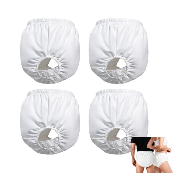 2 Pack Washable Reusable Adult Rubber Pants - Waterproof Incontinence Diaper Covers Leak-Proof Protective Underwear, Soft Noiseless Cloth-Like Plastic Pants for Men Women