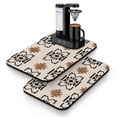 thumbnail image 1 of 2 Pack Washable Rubber Bohemian Vintage Floral Dish Drying Mats for Kitchen Counter Home Large Coffee Bar Pad Accessories and Decor for Utensils Stemware (2pcs 19.5''x12''), 1 of 6