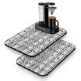 thumbnail image 1 of 2 Pack Washable Rubber Bohemian Vintage Floral Dish Drying Mats for Kitchen Counter Home Large Coffee Bar Pad Accessories and Decor for Utensils Stemware (2pcs 19.5''x12''), 1 of 3