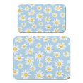 thumbnail image 1 of 2 Pack Washable Rubber Daisy Cute Floral Dish Drying Mats for Kitchen Counter Home Large Coffee Bar Pad Accessories and Decor for Utensils Stemware (2pcs 18''x24''+19.5''x12''), 1 of 6