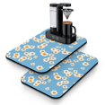 thumbnail image 1 of 2 Pack Washable Rubber Daisy Cute Floral Dish Drying Mats for Kitchen Counter Home Large Coffee Bar Pad Accessories and Decor for Utensils Stemware (2pcs 19.5''x12''), 1 of 6