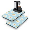 thumbnail image 1 of 2 Pack Washable Rubber Daisy Cute Floral Dish Drying Mats for Kitchen Counter Home Large Coffee Bar Pad Accessories and Decor for Utensils Stemware (2pcs 19.5''x12''), 1 of 6