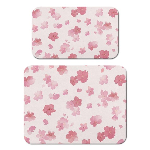 2 Pack Washable Rubber Leaves Multicolored Flower Dish Drying Mats for Kitchen Counter Home Large Coffee Bar Pad Accessories and Decor for Utensils Stemware (2pcs 18''x24''+19.5''x12'')