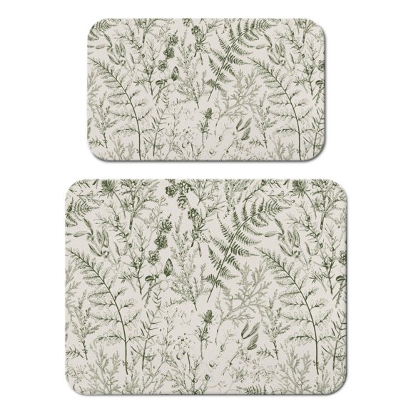 2 Pack Washable Rubber Leaves Multicolored Flower Dish Drying Mats for Kitchen Counter Home Large Coffee Bar Pad Accessories and Decor for Utensils Stemware (2pcs 18''x24''+19.5''x12'')