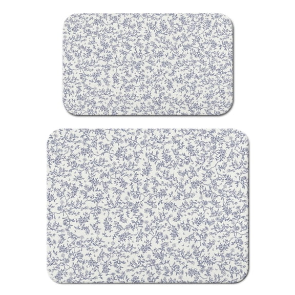 2 Pack Washable Rubber Leaves Multicolored Flower Dish Drying Mats for Kitchen Counter Home Large Coffee Bar Pad Accessories and Decor for Utensils Stemware (2pcs 18''x24''+19.5''x12'')