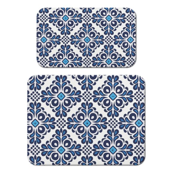 2 Pack Washable Rubber Leaves Multicolored Flower Dish Drying Mats for Kitchen Counter Home Large Coffee Bar Pad Accessories and Decor for Utensils Stemware (2pcs 18''x24''+19.5''x12'')