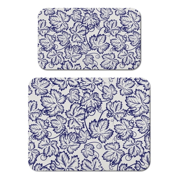 2 Pack Washable Rubber Leaves Multicolored Flower Dish Drying Mats for Kitchen Counter Home Large Coffee Bar Pad Accessories and Decor for Utensils Stemware (2pcs 18''x24''+19.5''x12'')