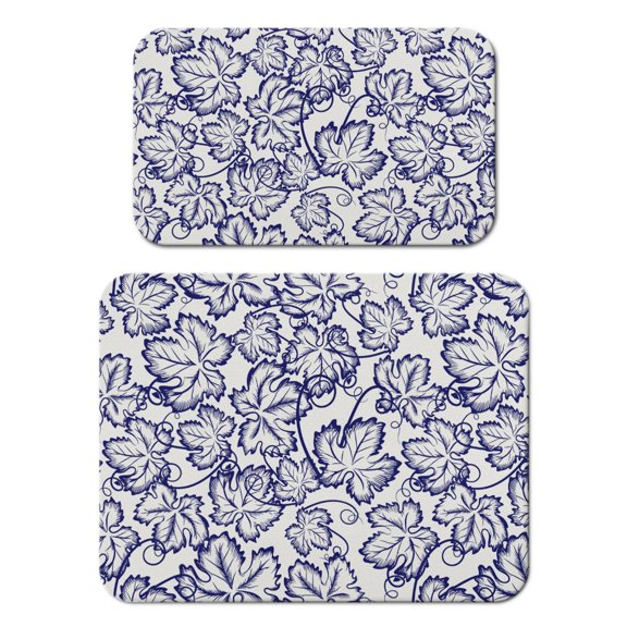 2 Pack Washable Rubber Leaves Multicolored Flower Dish Drying Mats for Kitchen Counter Home Large Coffee Bar Pad Accessories and Decor for Utensils Stemware (2pcs 18''x24''+19.5''x12'')