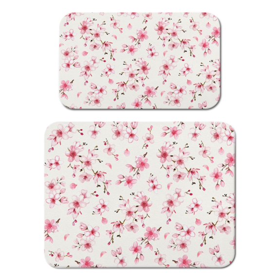 2 Pack Washable Rubber Leaves Multicolored Flower Dish Drying Mats for Kitchen Counter Home Large Coffee Bar Pad Accessories and Decor for Utensils Stemware (2pcs 18''x24''+19.5''x12'')