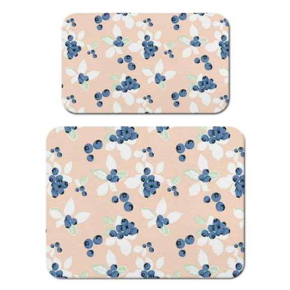 2 Pack Washable Rubber Leaves Multicolored Flower Dish Drying Mats for Kitchen Counter Home Large Coffee Bar Pad Accessories and Decor for Utensils Stemware (2pcs 18''x24''+19.5''x12'')